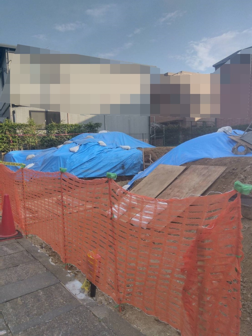 【横浜市青葉区】新築外構　土留工事